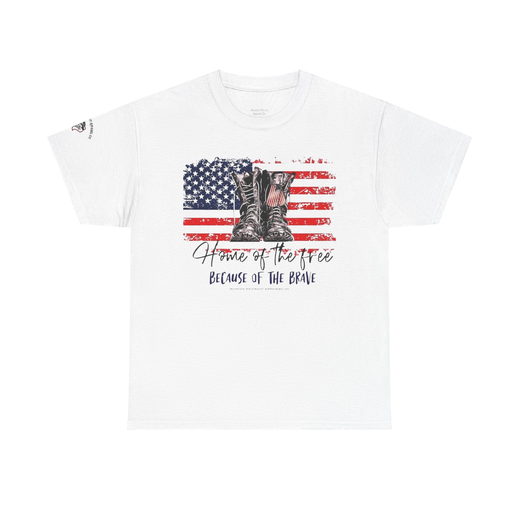 "Home of the Free Because of the Brave" American Flag Tee