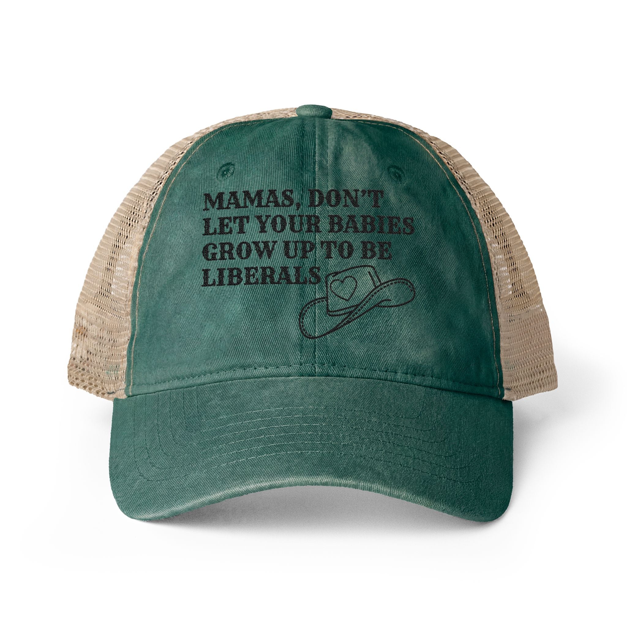 "Mama's Don't Let Your Babies" - Women's Washed Mesh-Back Cap