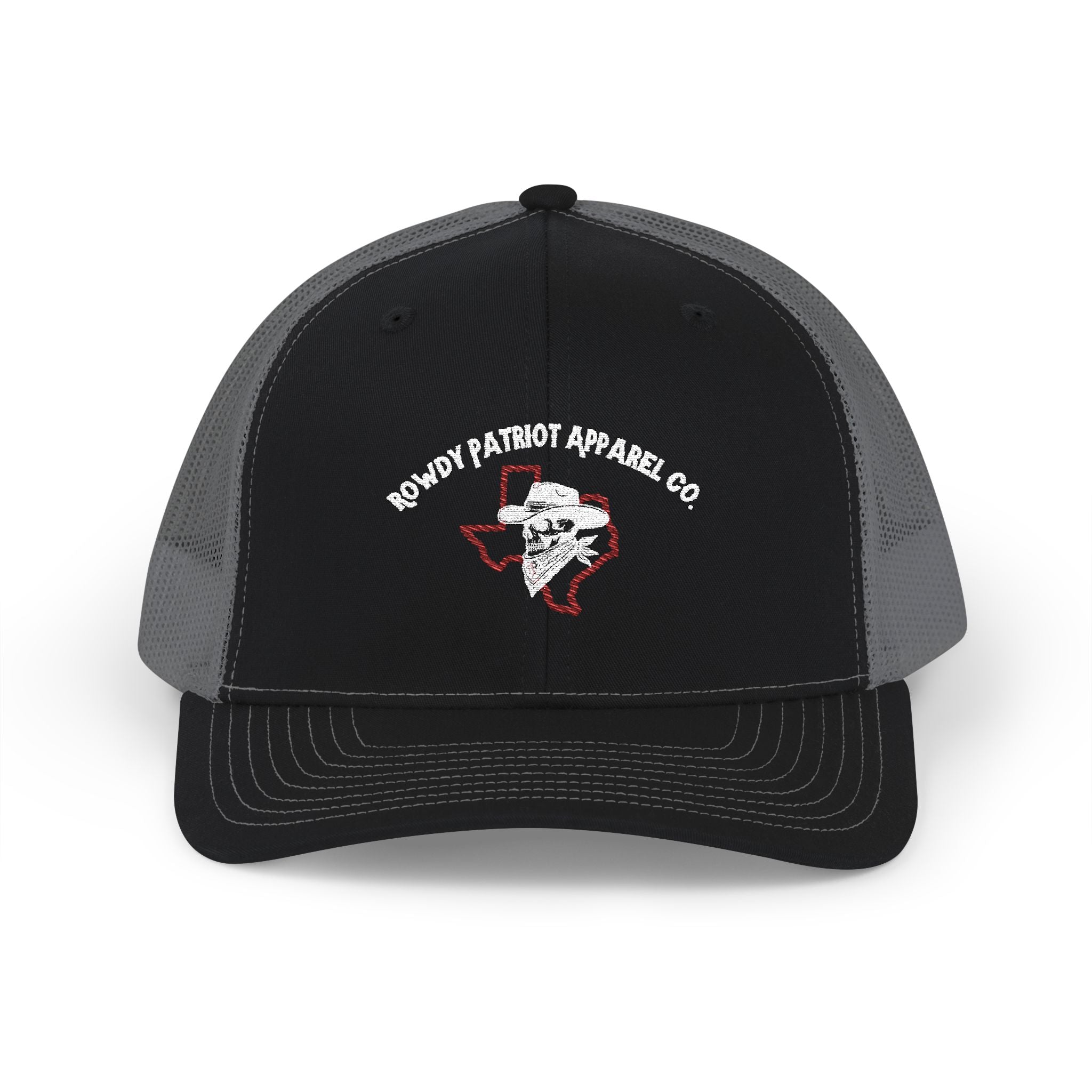 Rowdy Patriot Apparel Co. - Snapback Hat Embroidered w/ White Stitching