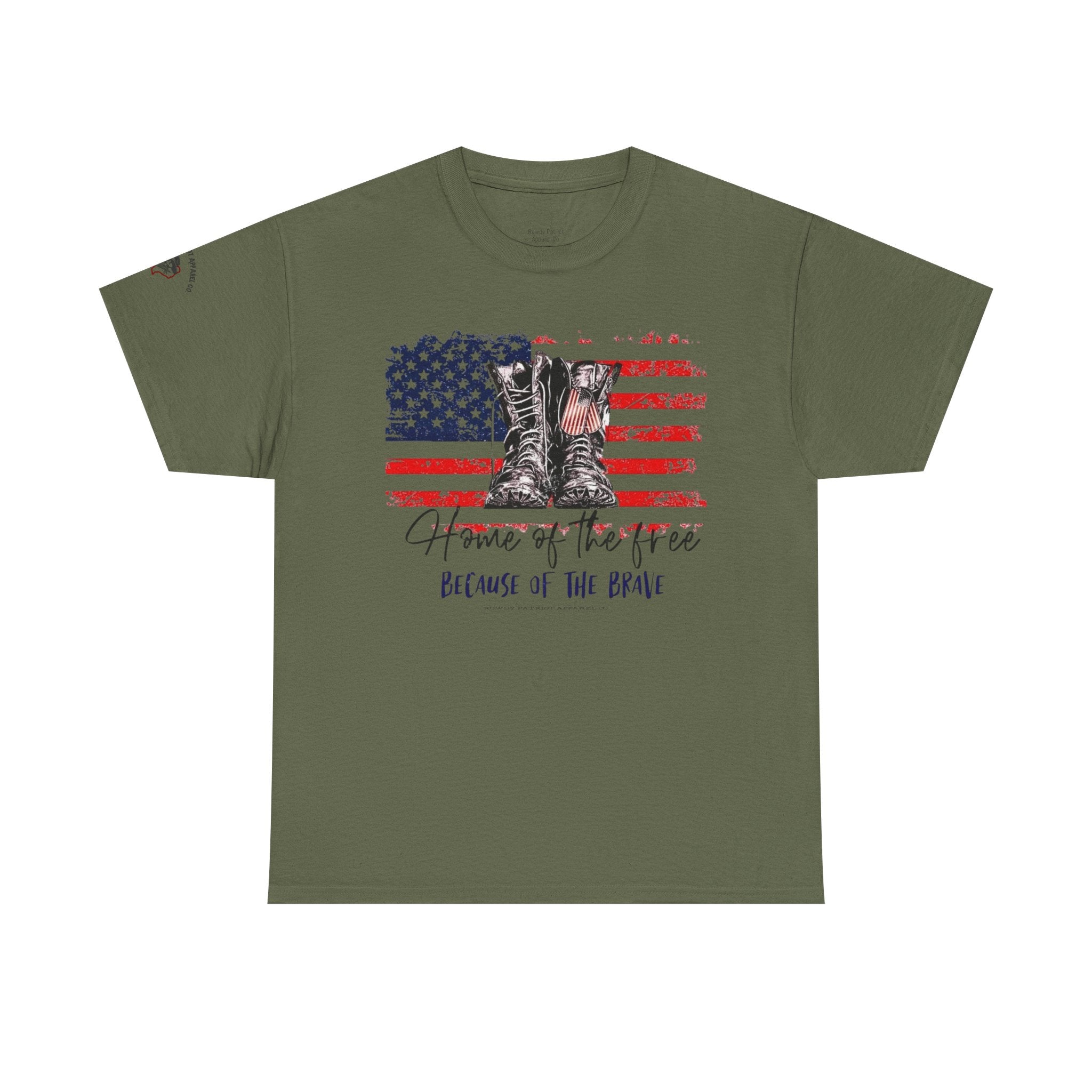 "Home of the Free Because of the Brave" American Flag Tee