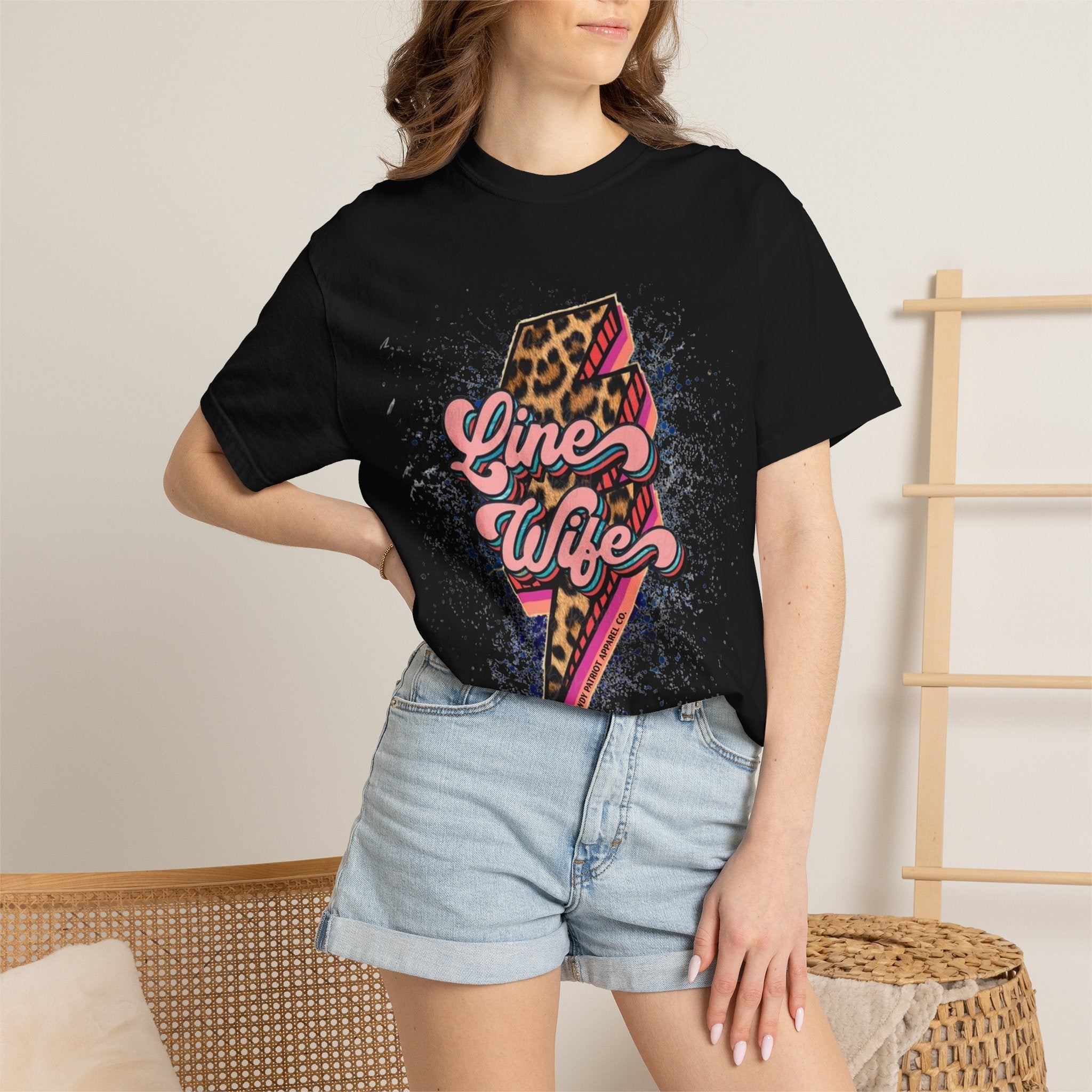 Line Wife Leopard Lightning Graphic Tee
