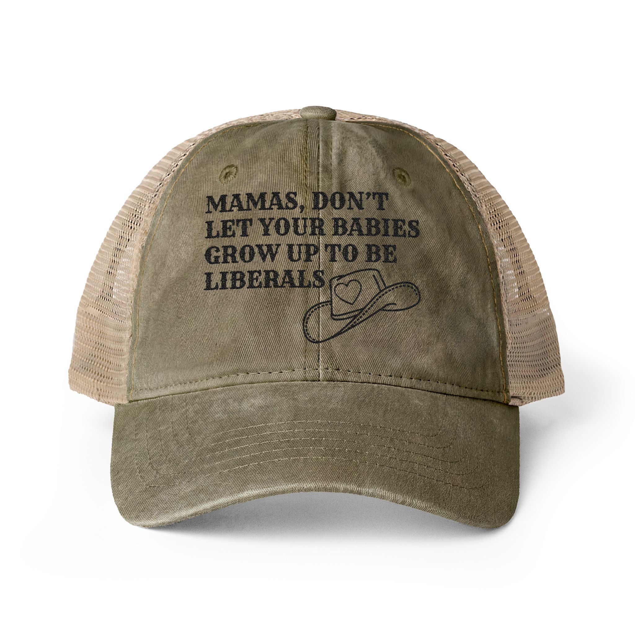 "Mama's Don't Let Your Babies" - Women's Washed Mesh-Back Cap