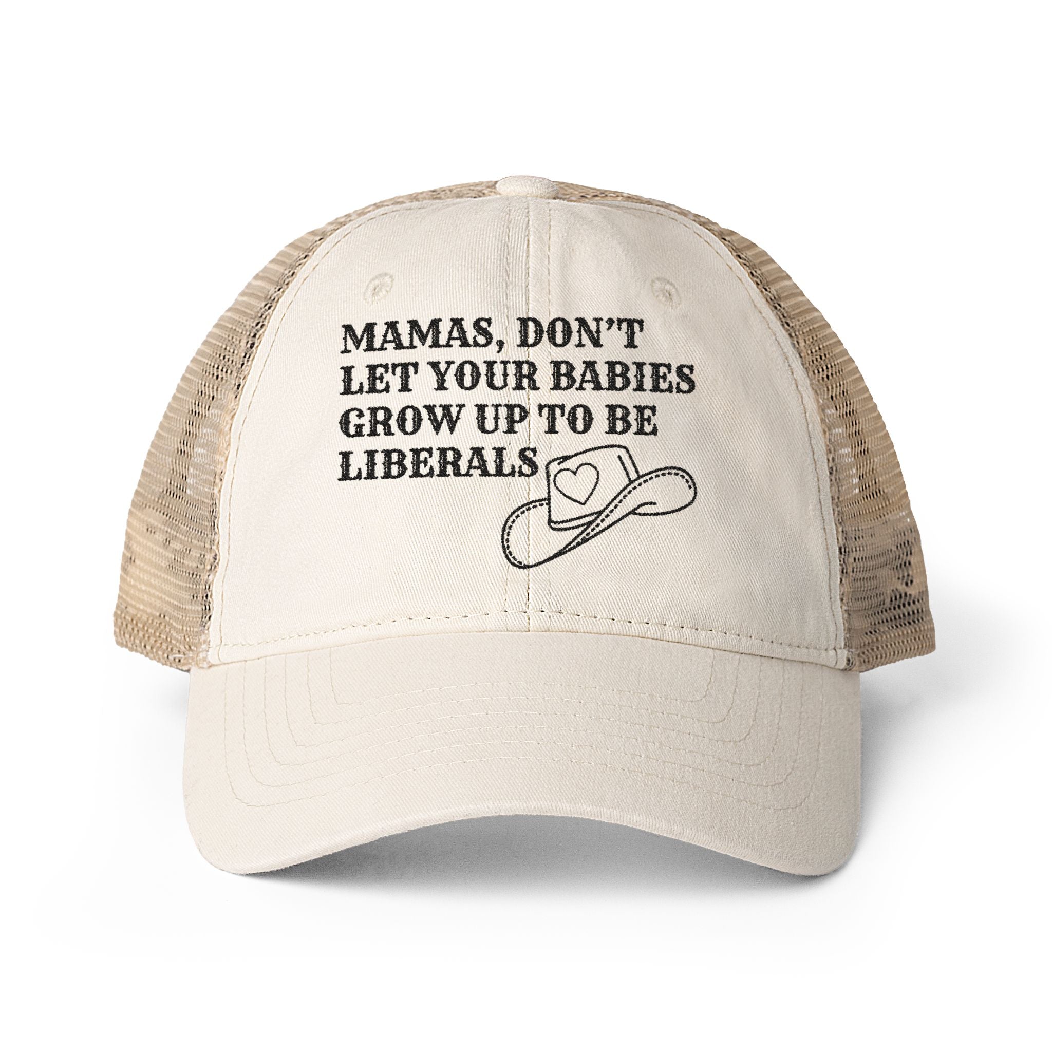 "Mama's Don't Let Your Babies" - Women's Washed Mesh-Back Cap
