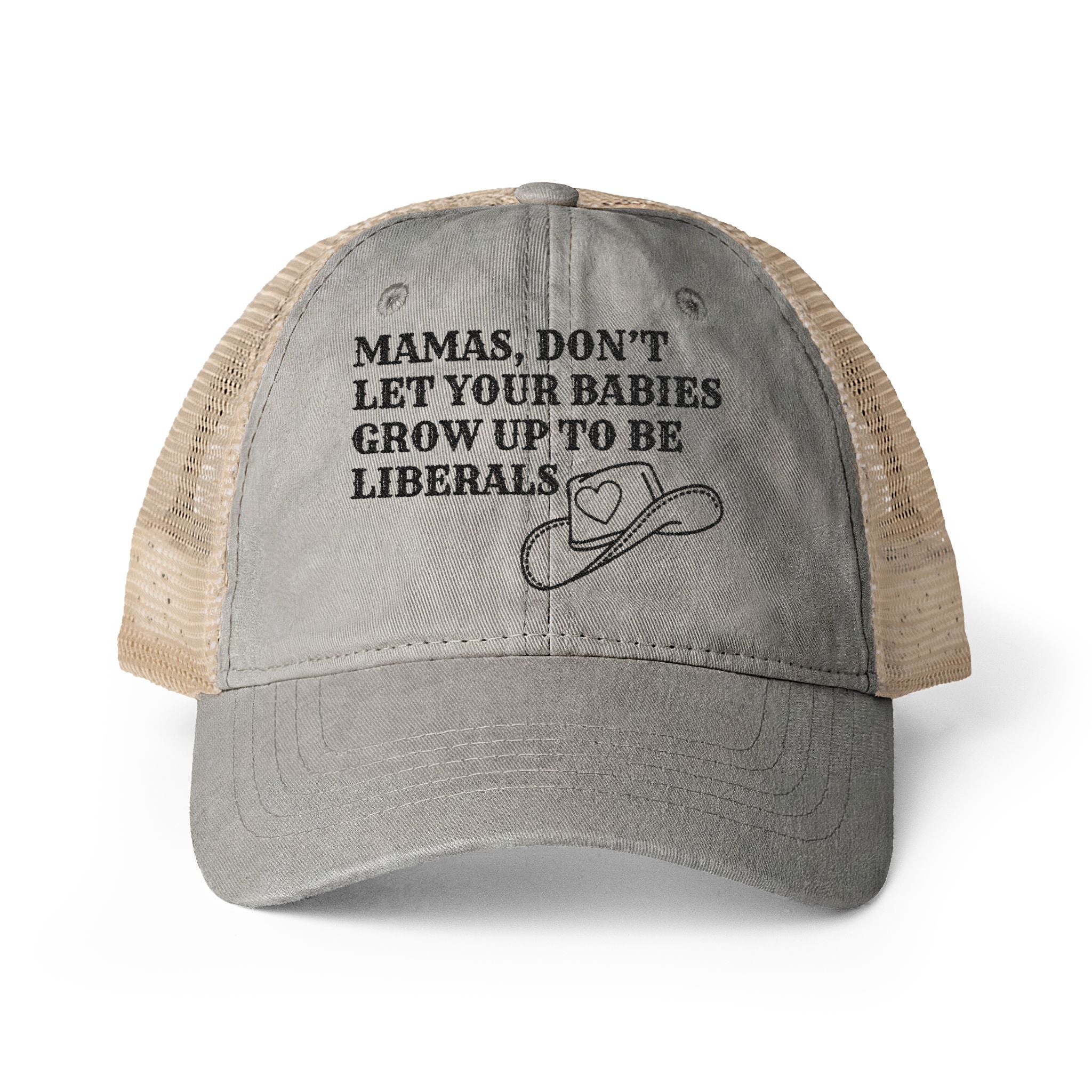 "Mama's Don't Let Your Babies" - Women's Washed Mesh-Back Cap