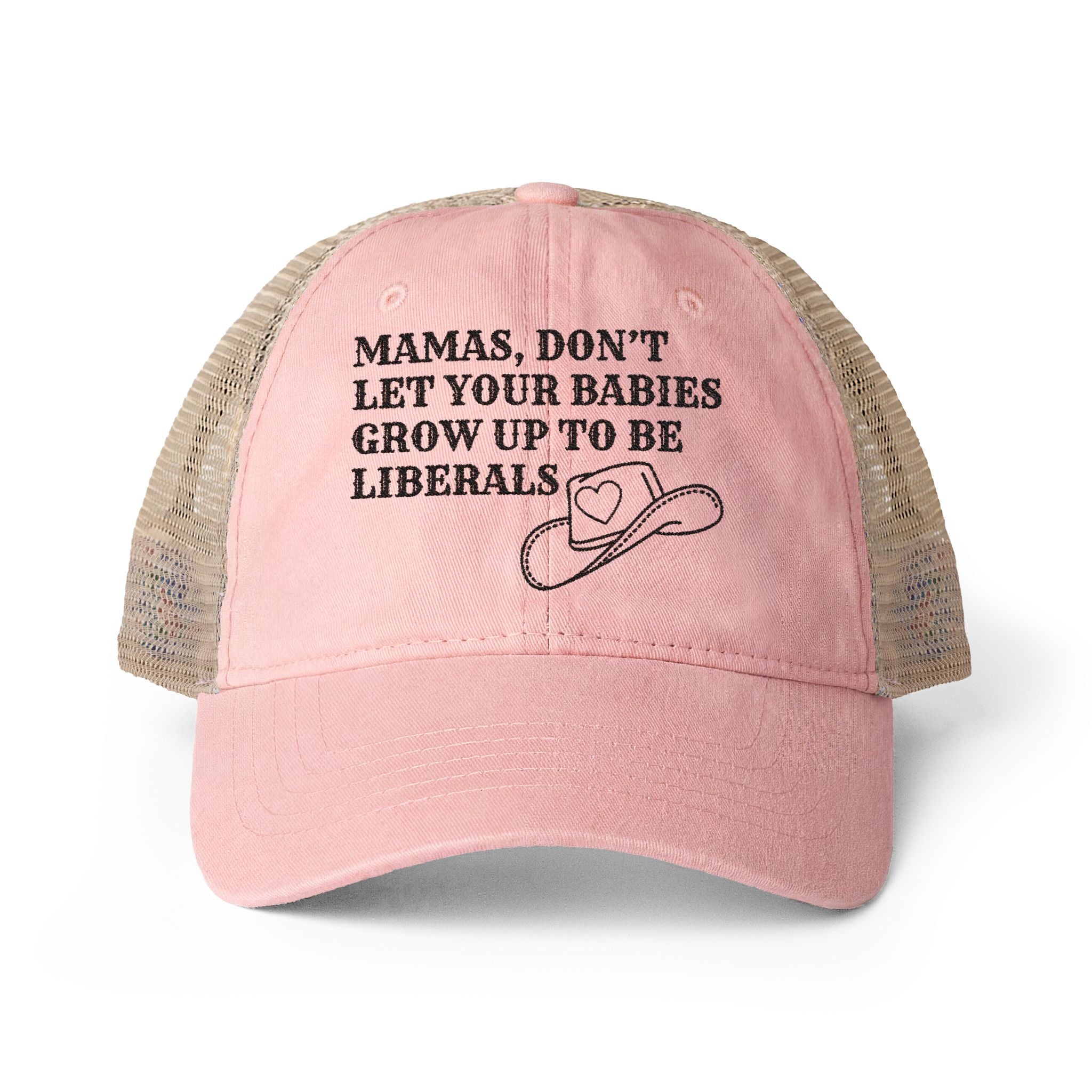 "Mama's Don't Let Your Babies" - Women's Washed Mesh-Back Cap