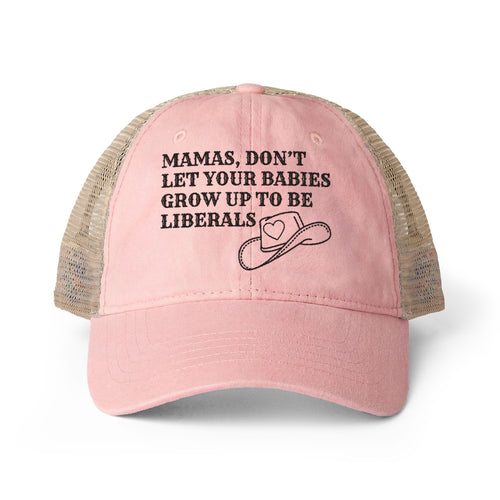 "Mama's Don't Let Your Babies" - Women's Washed Mesh-Back Cap