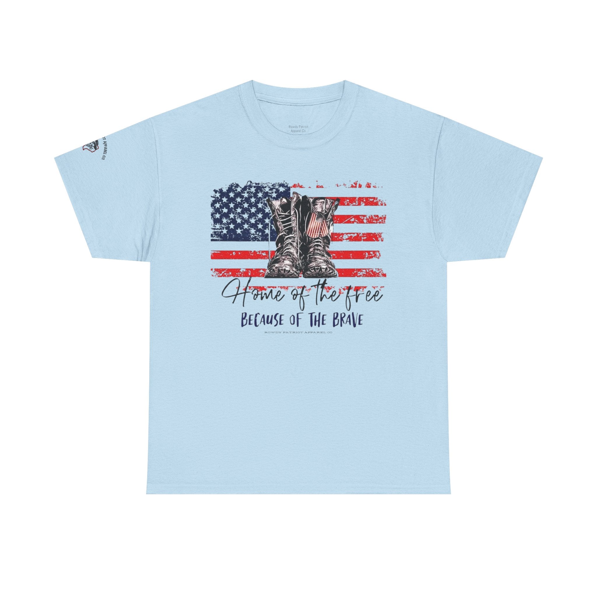 "Home of the Free Because of the Brave" American Flag Tee